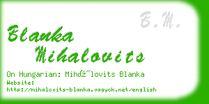 blanka mihalovits business card